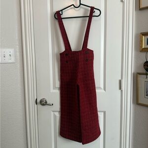 Red Plaid Pinafore Kids Jumper